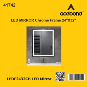 LED Mirror Chrome Frame 24X32 - LEDF2432CH